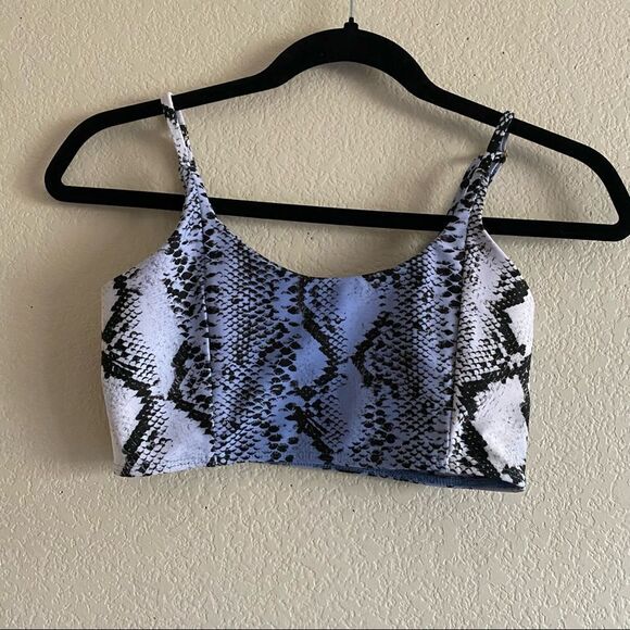 Beach Riot Snakeskin Yoga Bra Top / Bikini Top - Picture 6 of 7